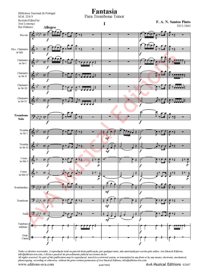 Imagem de Fantasia para Trombone tenor e Orquestra de Sopros