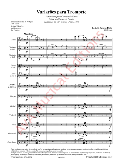 Picture of Variações sobre um tema da Luccia, para Trompete e Orquestra