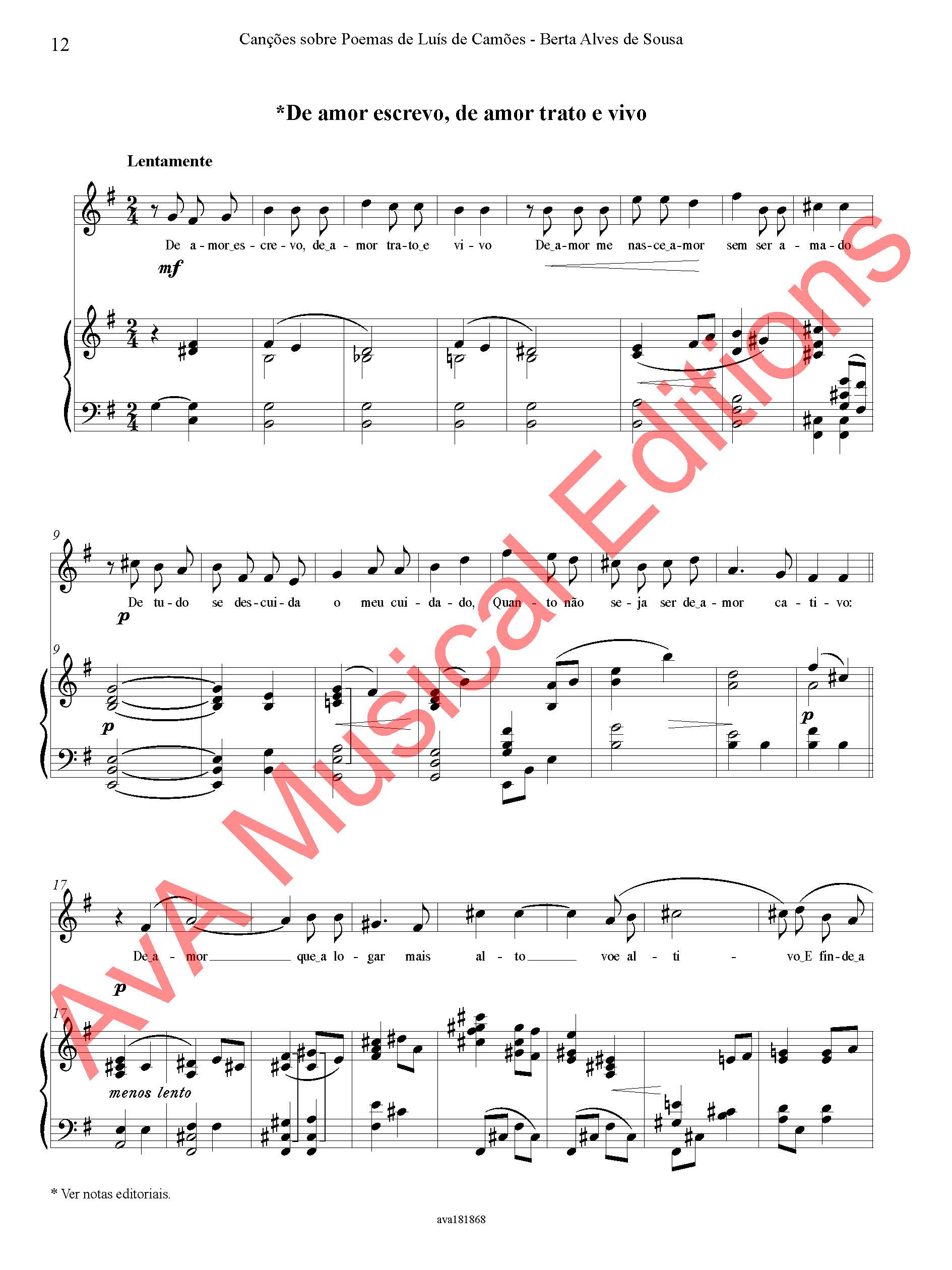 Canções sobre poemas de Luís de Camões para Voz e Piano - Image 3